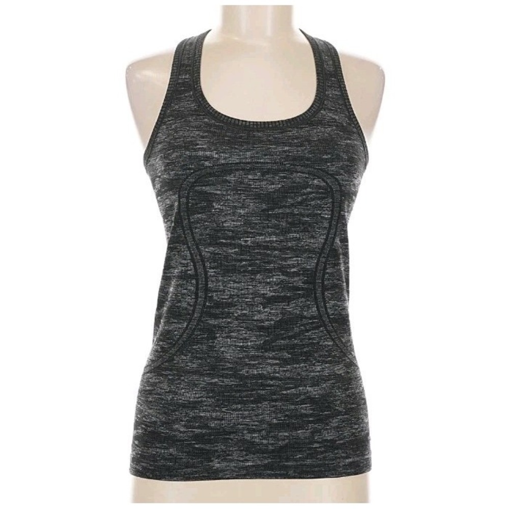 Lululemon Women's 6 Swiftly Tech Racerback Camo Tank Top Running Black Gray